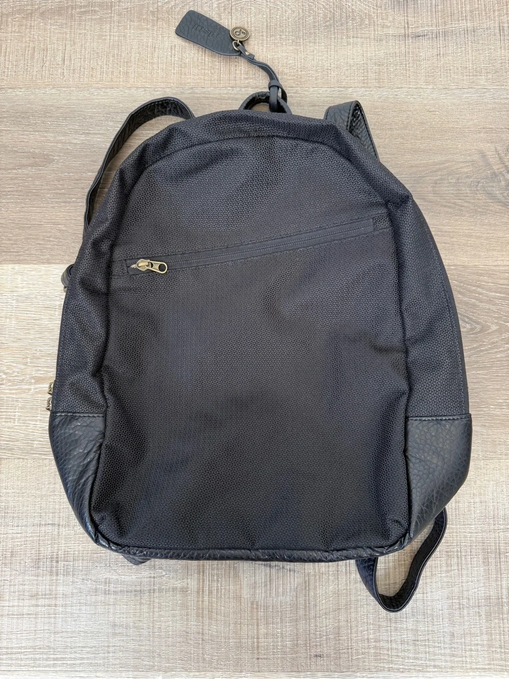 Pistil Black Canvas Leather Trim Backpack